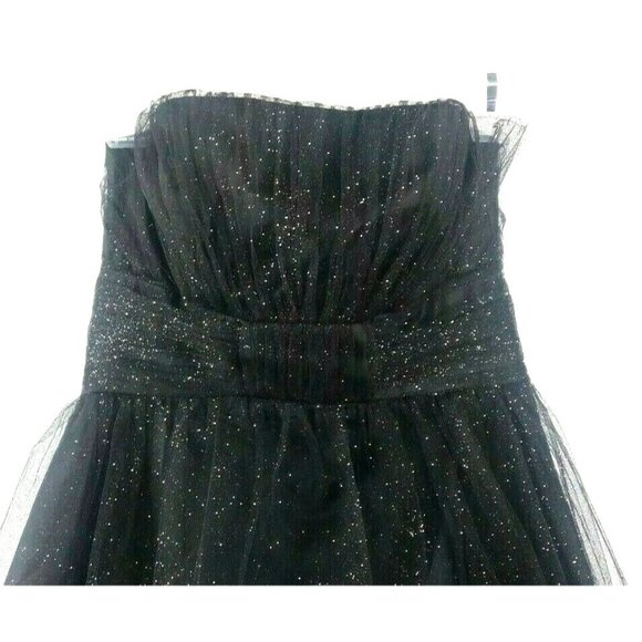 Whimsy Elegant Black Strapless Dress Size 9 Glitter Tulle Barbie Cocktail Formal - Picture 2 of 6